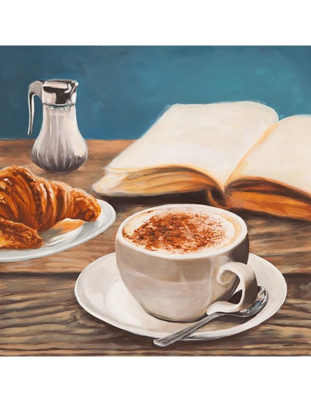 Capuchino y libro