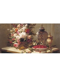 Composición floral sobre una mesa (detalle)