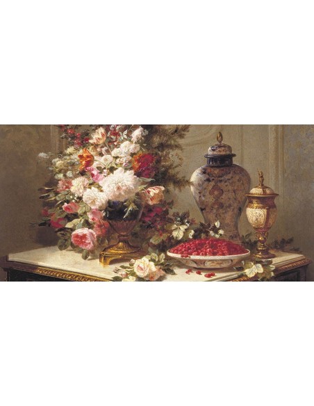 Composición floral sobre una mesa (detalle)