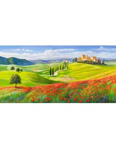 Hacia el pueblo de la Toscana