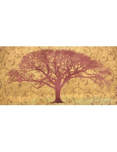 Árbol sobre un brocado dorado