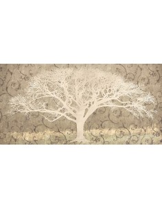 Árbol sobre un brocado gris