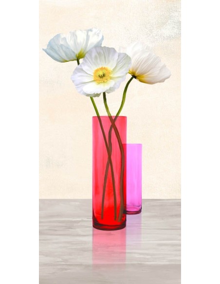 Amapolas en jarrones de cristal (Morado II)