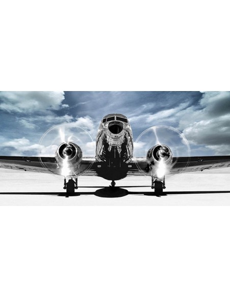 Avión despegando en un cielo azul