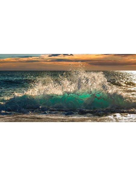 Ola rompiendo en la playa, isla de Kauai, Hawái (detalle)