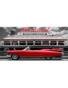 Belleza y restaurante vintage (rojo)