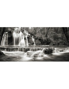 Cascada en un bosque (BW)