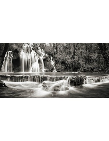 Cascada en un bosque (BW)