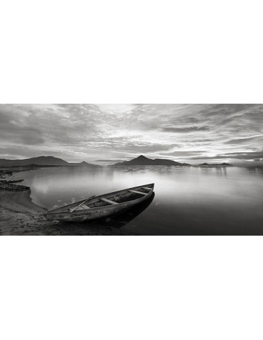 Atardecer en un lago, Escocia (blanco y negro)