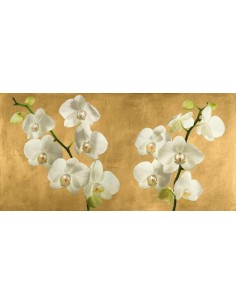 Orquídeas sobre un fondo dorado