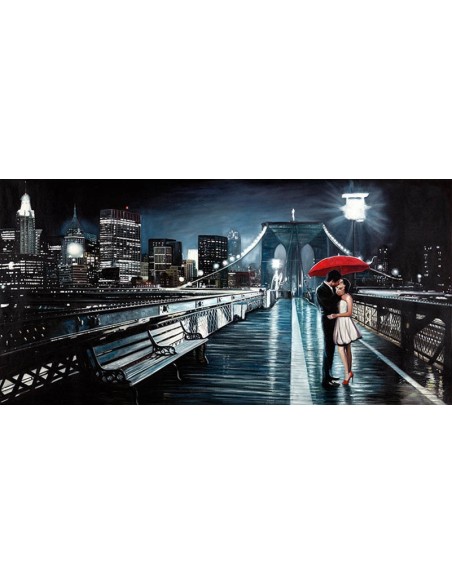 Besándose en el puente de Brooklyn