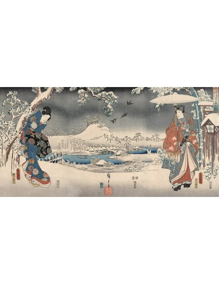 Paisaje nevado con una mujer y un hombre, 1853