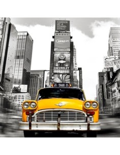 Taxi clásico en Times Square, Nueva York (detalle)
