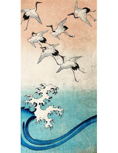 Grúas volando (detalle)