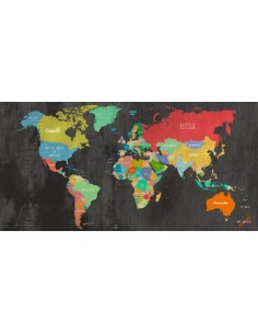 Mapa moderno del mundo (pizarra, detalle)