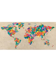 Mapa del mundo multicolor (neutral)
