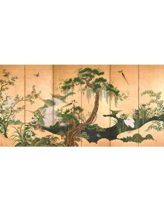 Pájaros y flores de primavera y verano