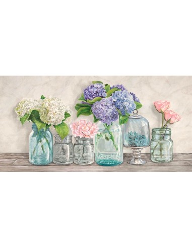 Flores en tarros de cristal