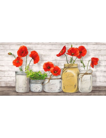 Amapolas en tarros de cristal