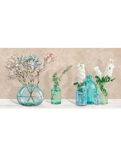 Decoración floral con jarrones de cristal