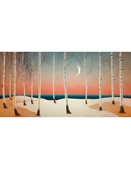 Luz de luna en el bosque de abedules