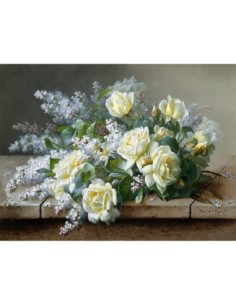 Una naturaleza muerta con rosas