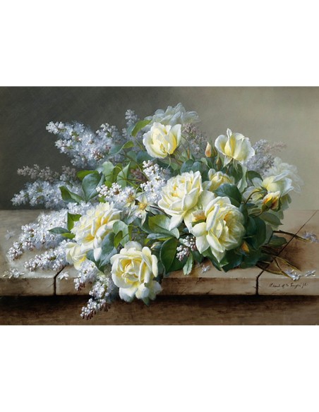 Una naturaleza muerta con rosas