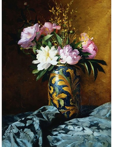 Peonías en un jarrón (detalle)