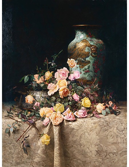 Naturaleza muerta con rosas