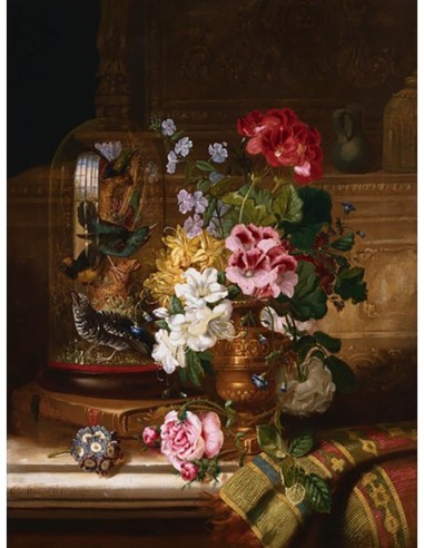 Un jarrón de flores variadas