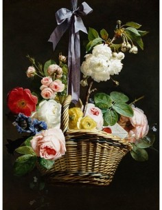 Una romántica cesta de flores