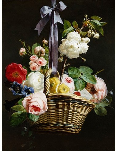 Una romántica cesta de flores