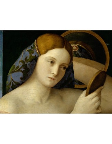 Mujer joven en el espejo (detalle)