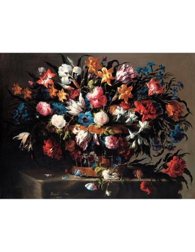 Pequeña cesta de flores