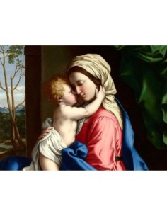 La Virgen y el Niño abrazándose (detalle)