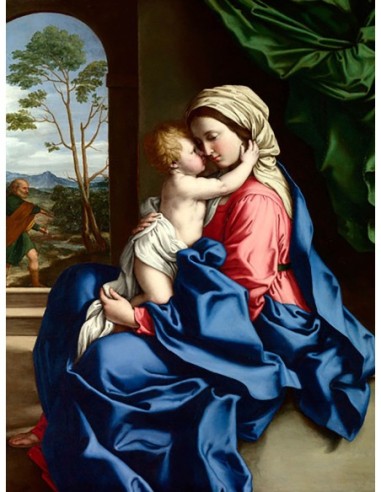 La Virgen y el Niño abrazándose