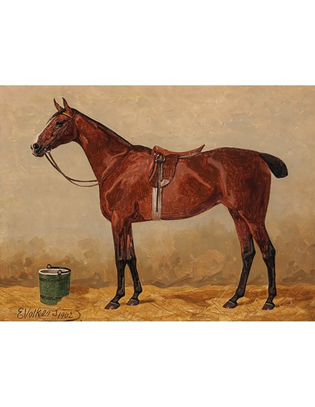 Bahía en un establo