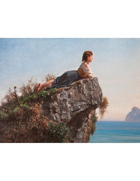 La chica en la roca en Sorrento