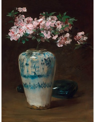 Azalea rosa - Jarrón chino