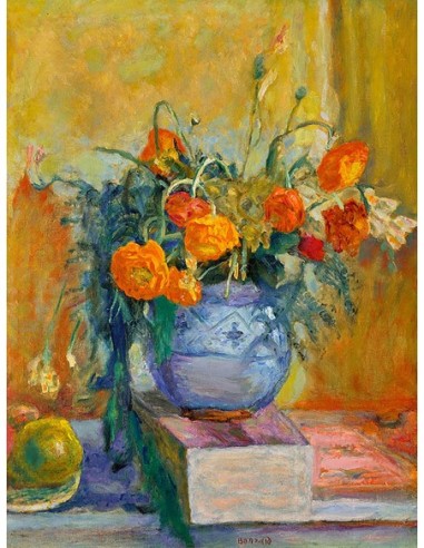 Renoncules au vase bleu