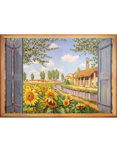 Cabaña entre los girasoles