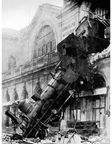 Descarrilamiento de tren en Montparnasse, París, 1895