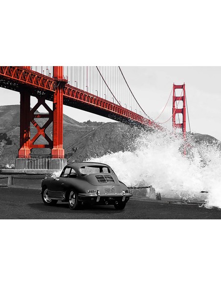 Bajo el puente Golden Gate, San Francisco (BW)