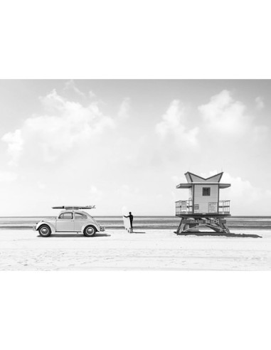 Esperando las olas, Miami Beach (BW)