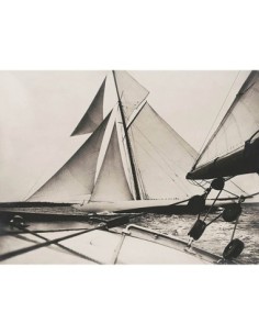 Vista lateral del yate Reliance, Copa América, 1903