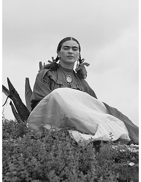 Frida Kahlo sentada en el desierto