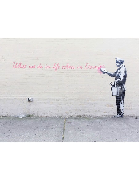 Calle 68/Avenida 38, Queens, Nueva York (graffiti atribuido a Banksy)
