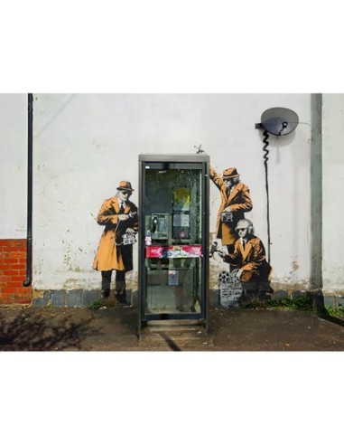 Fairview Road y Hewlett Road en Cheltenham, Gloucestershire (graffiti atribuido a Banksy)