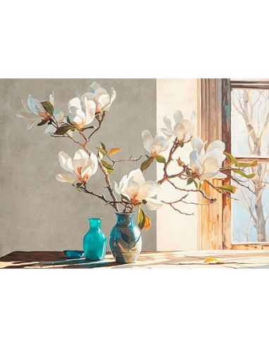 Rama de magnolia en un jarrón