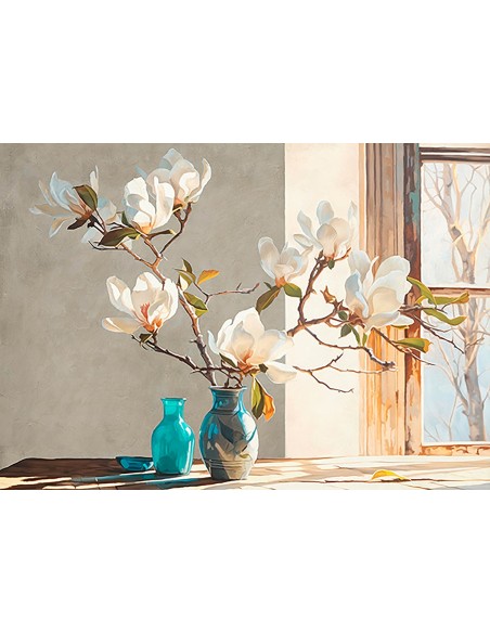 Rama de magnolia en un jarrón